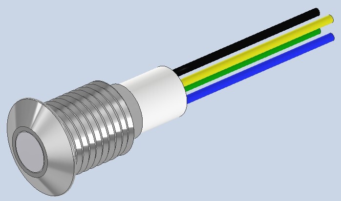 TB010 INDICATOR LIGHT WITH METAL LENS AND RGB LED
