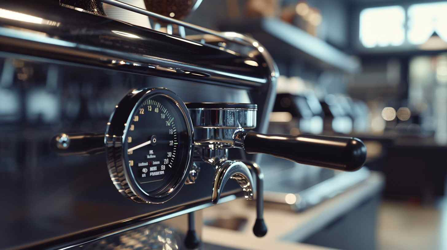 Pressure gauge backlighting for professional coffee machines
